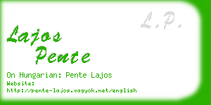 lajos pente business card